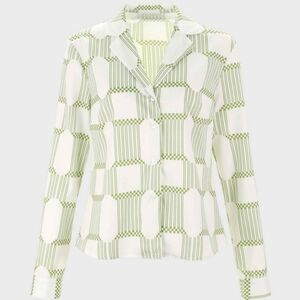 3/20$● CIDER GREEN LONG SLEEVE BLOUSE ○ S